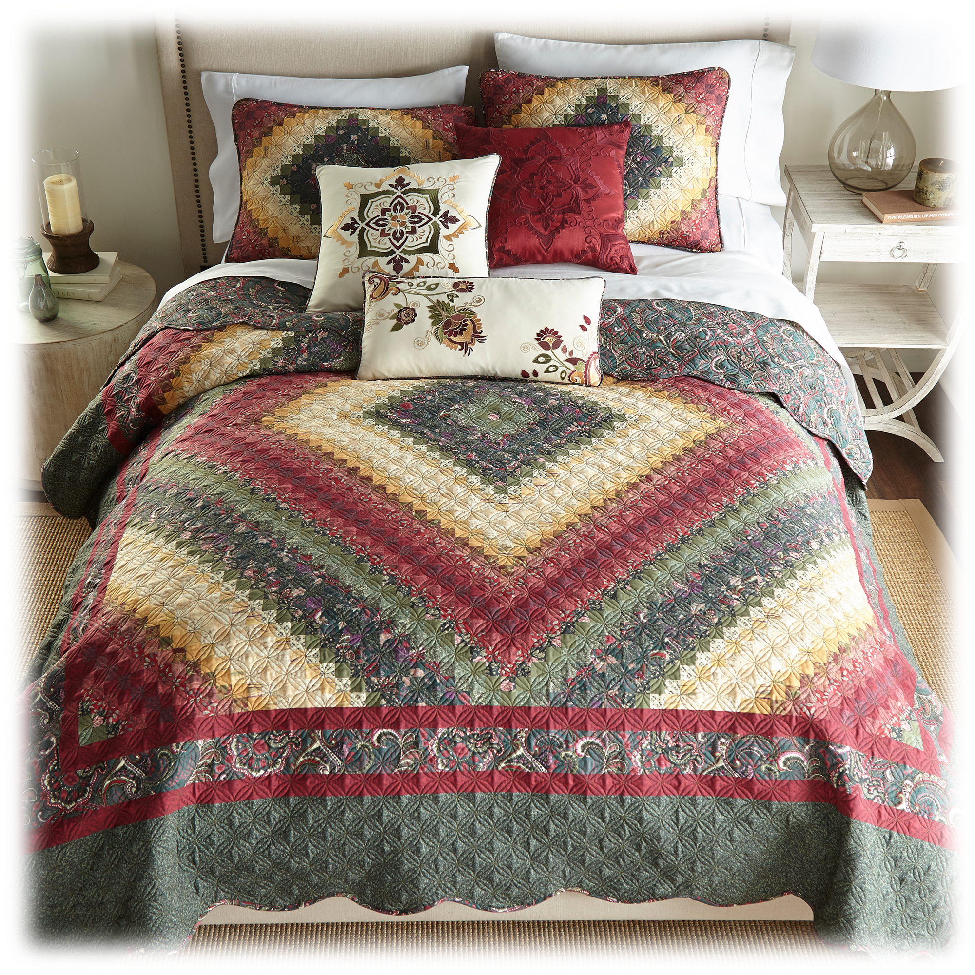Donna Sharp Spice Postage Stamp Ultra Comfort Bedding Collection Quilt
